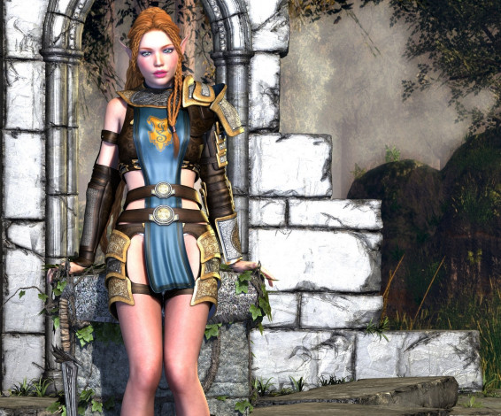 Обои картинки фото 3д графика, эльфы , elves, эльфийка, взгляд, фон