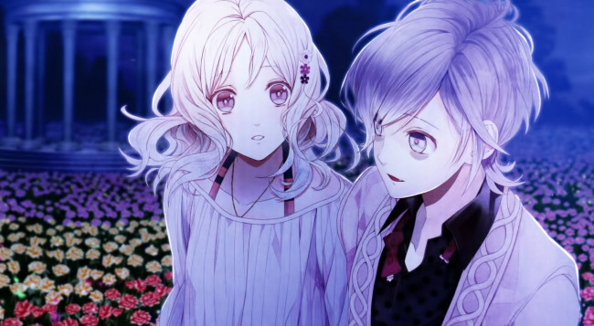 Обои картинки фото аниме, diabolik lovers, девушка, вампир, парень