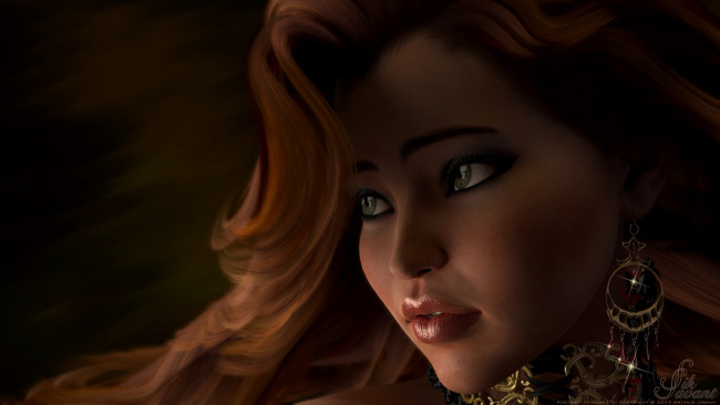 Обои картинки фото 3д графика, портрет , portraits, фон, взгляд, девушка