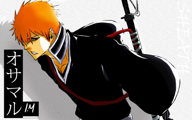Обои картинки фото аниме, bleach, ichigo, shinigami, kurosaki, меч, bankai, шинигами, банкай