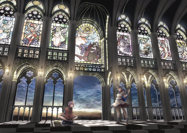 Обои картинки фото аниме, touhou, kijin, seija, sukuna, shinmyoumaru, peregrine