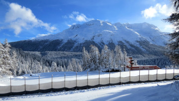 Картинка природа пейзажи горы облака снег