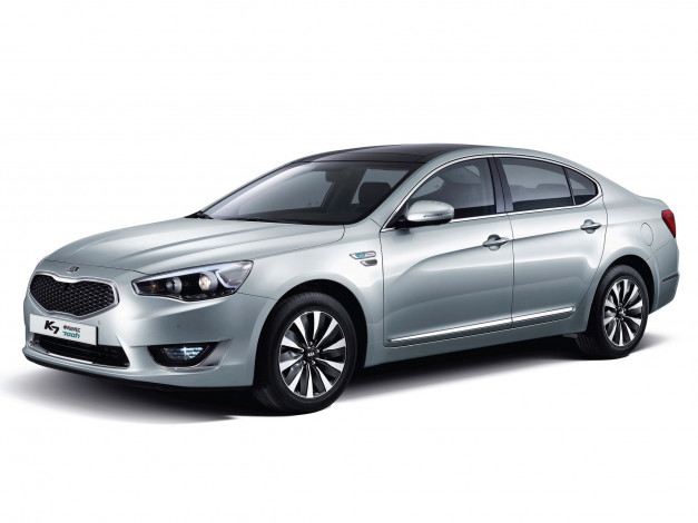 Обои картинки фото kia k7 hybrid 2013, автомобили, kia, k7, hybrid, 2013, серебряный, металлик