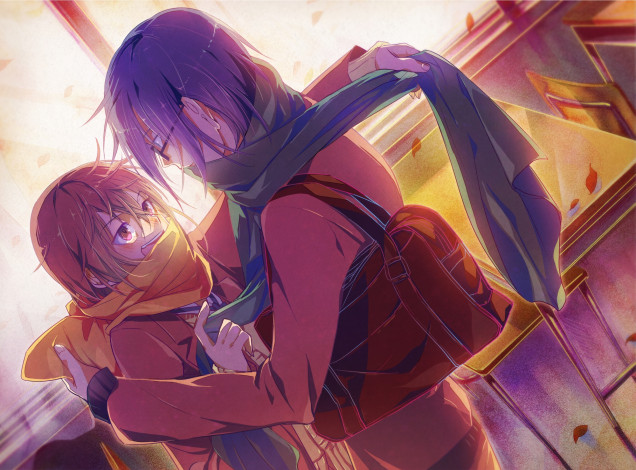 Обои картинки фото аниме, k project, yata, misaki, k, project, fanart, fushimi, saruhiko