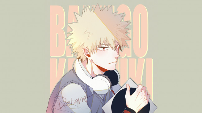Обои картинки фото аниме, boku no hero academia, boku, no, hero, academia, bakugou, katsuki, fanart, from, pixiv