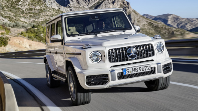 Обои картинки фото mercedes-benz amg g63 2019, автомобили, mercedes-benz, amg, g63, 2019, белый