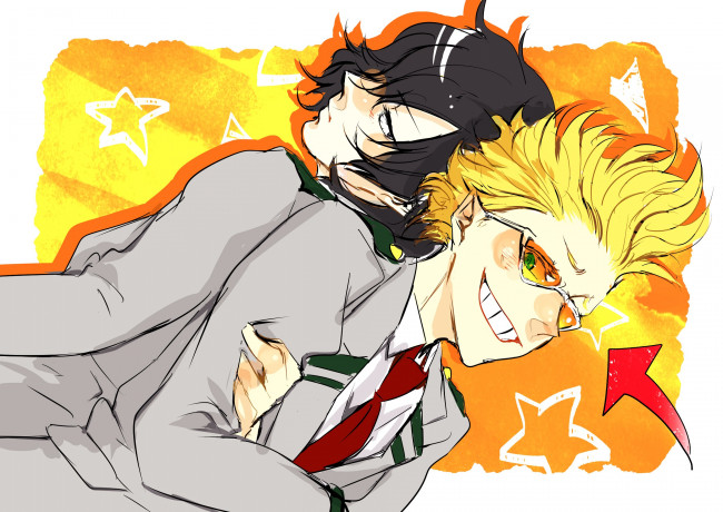 Обои картинки фото аниме, boku no hero academia, boku, no, hero, academia, present, mic, aizawa, shouta