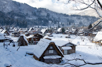 Картинка shirakawa+village japan города -+здания +дома shirakawa village