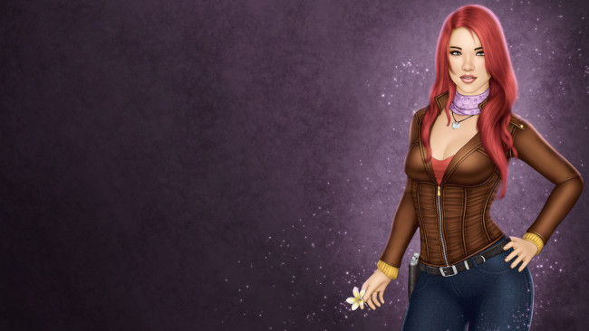 Обои картинки фото рисованное, люди, взгляд, фон, девушка