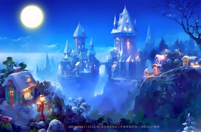 Обои картинки фото календари, фэнтези, дворец, дом, город, здание, calendar, архитектура, 2020