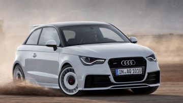 Картинка audi+a1+quattro автомобили audi белый пыль