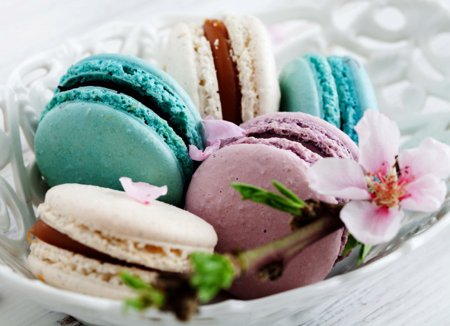 Обои картинки фото еда, макаруны, лакомство, печенье, ассорти