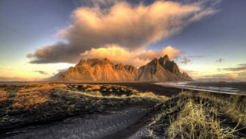 Картинка vestrahorn+mountain iceland природа горы vestrahorn mountain