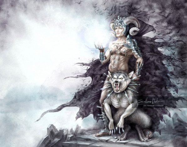 Обои картинки фото фэнтези, маги,  волшебники, мужчина, рога, оборотень, магия, овен