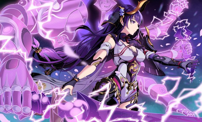 Обои картинки фото аниме, genshin impact, девушка, магия