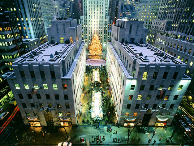 Обои картинки фото rocfeller, center, города, нью, йорк, сша