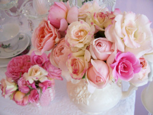 Картинка цветы розы фарфор