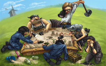 Картинка рисованные люди арт песоцница world of tanks игра