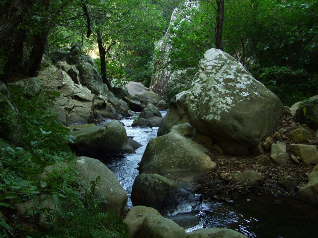 Обои картинки фото природа, реки, озера, валун, ручей