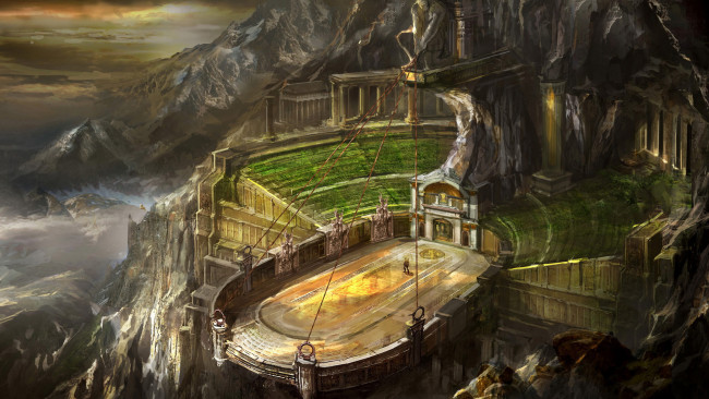 Обои картинки фото god, of, war, iii, видео, игры, скала