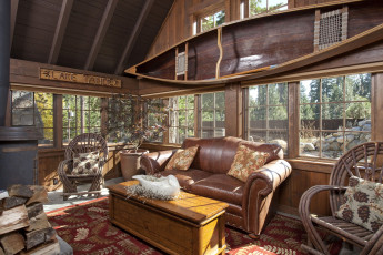 Картинка интерьер веранды +террасы +балконы камин диван