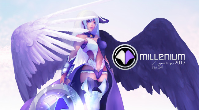 Обои картинки фото видео игры, ~~~другое~~~, оружие, рог, крылья, девушка