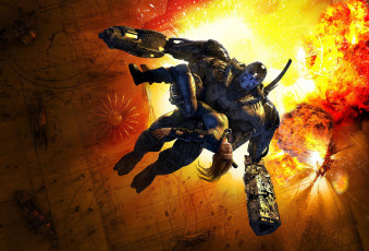 Картинка фэнтези красавицы+и+чудовища высота взрывы огонь робот девушка арт