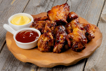 Картинка еда мясные+блюда курица кетчуп горчица