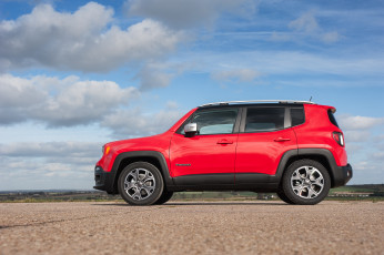 обоя автомобили, jeep, красный, 2015г, uk-spec, limited, renegade