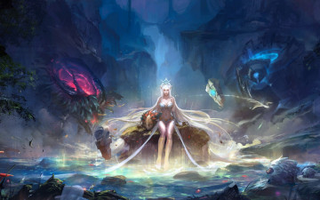 Картинка league+of+legends фэнтези эльфы janna девушка league of legends storm's fury магия природа волшебник