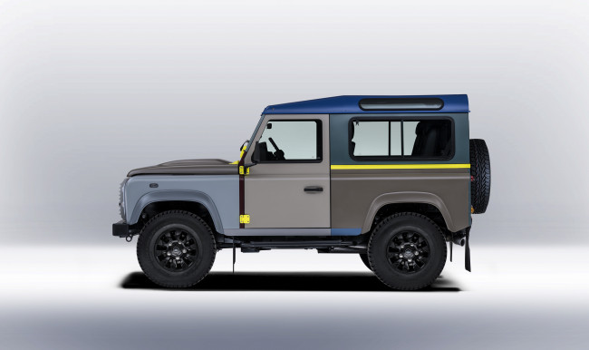 Обои картинки фото автомобили, land-rover, land, rover, defender, 90, by, paul, smith, 2015г