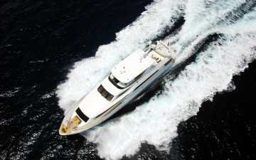 Картинка корабли Яхты море кильватерная струя скорость белая яхта