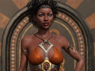 Картинка 3д+графика фантазия+ fantasy девушка взгляд фон