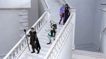 Картинка 3д+графика фантазия+ fantasy девушки взгляд фон существо