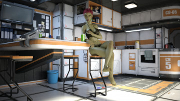 Картинка 3д+графика существа+ creatures фон взгляд девушка