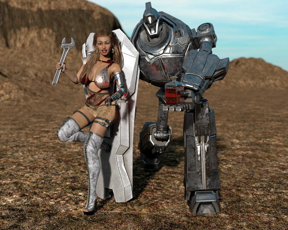 Обои картинки фото 3д графика, фантазия , fantasy, взгляд, фон, девушка