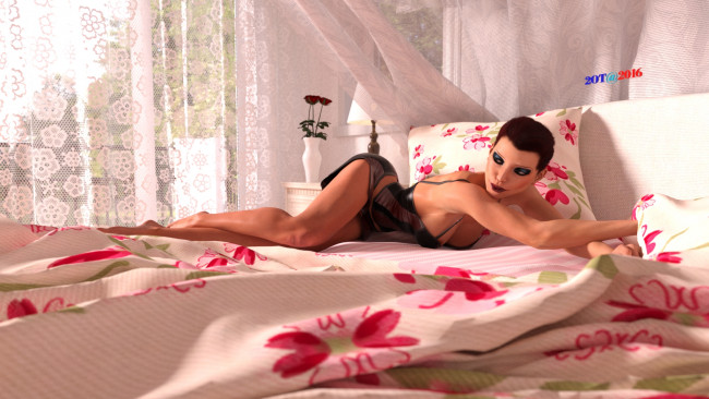 Обои картинки фото 3д графика, люди , people, девушка, фон, взгляд