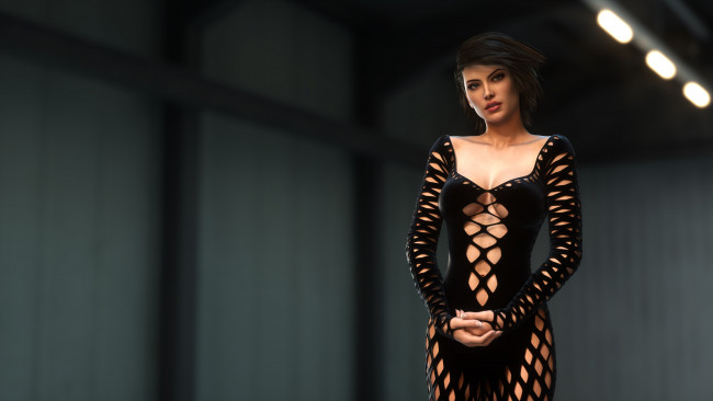 Обои картинки фото 3д графика, люди , people, девушка, взгляд, фон