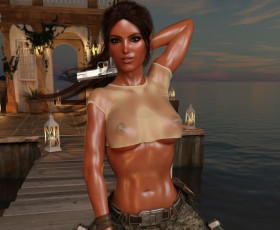 Картинка 3д+графика фантазия+ fantasy девушка взгляд фон оружие