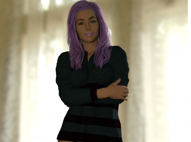 Обои картинки фото 3д графика, люди , people, фон, взгляд, девушка