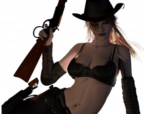 Картинка 3д+графика фантазия+ fantasy оружие фон взгляд девушка