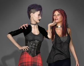 Картинка 3д+графика люди+ people девушки взгляд фон