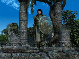 обоя 3д графика, история , history, воин