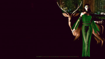 Картинка календари 3д-графика девушка олень