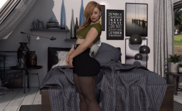 Картинка 3д+графика люди+ people фон взгляд девушка