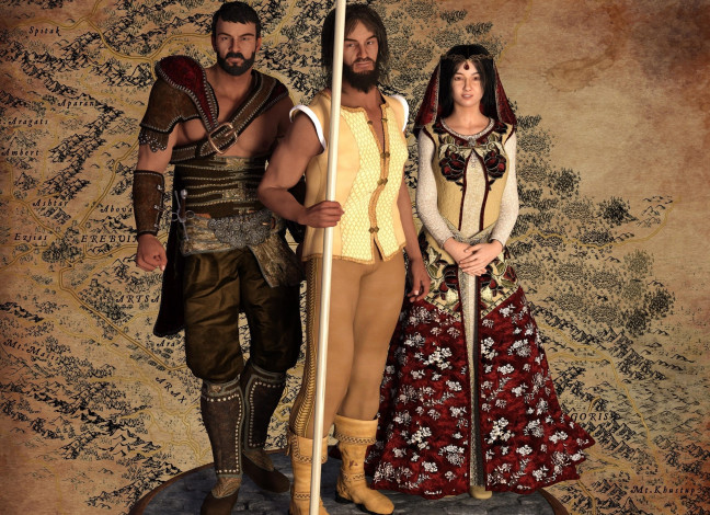 Обои картинки фото 3д графика, люди , people, фон, взгляд, девушка