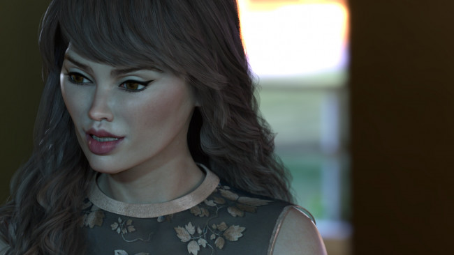 Обои картинки фото 3д графика, портрет , portraits, фон, взгляд, девушка