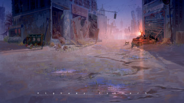 Картинка аниме город +улицы +интерьер +здания улица