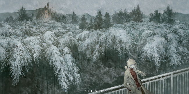 Обои картинки фото аниме, пейзажи,  природа, девушка