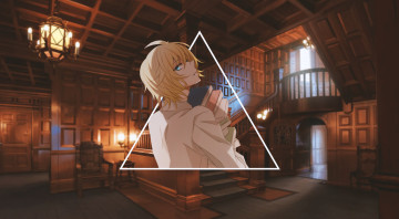 Картинка аниме город +улицы +интерьер +здания парень